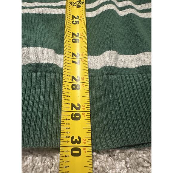Tommy Hilfiger Men’s XXL Green Gray Striped V-Neck Cotton Sweater - Picture 5 of 7